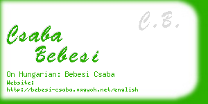 csaba bebesi business card